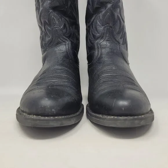 Ariat Boots Mens 9.5D Black Deertan Leather Heritage R Toe Western 10002218 - Picture 7 of 10